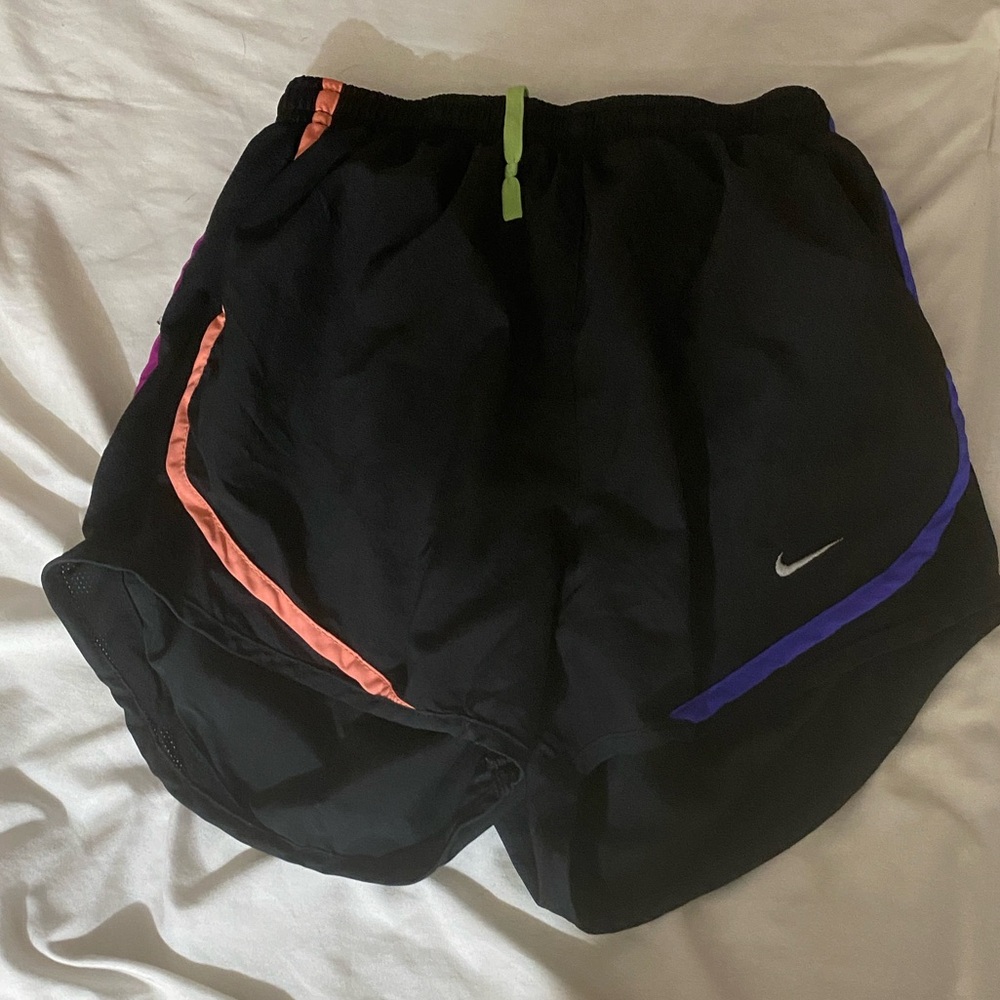 Youth girl size 6 Nike Black Shorts with Pink and Blue Trim